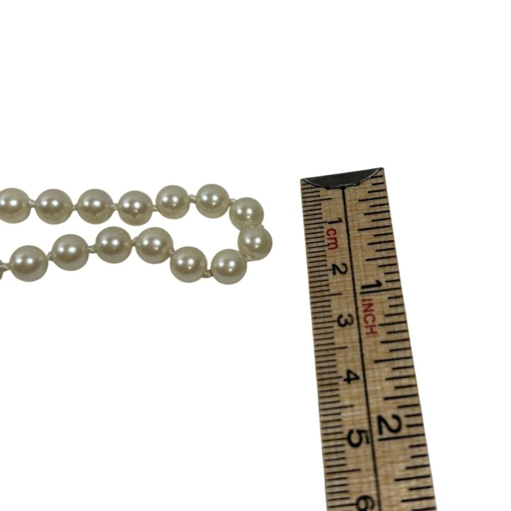 Vintage Faux Pearl Necklace with Ornate Clasp · Timeless Classic Elegance · 30” - Picture 8 of 8